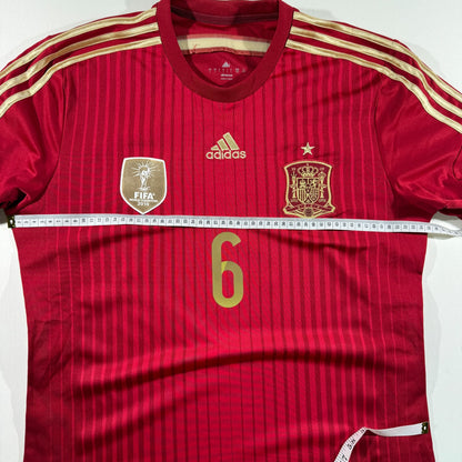 Spain 2014 home shirt #6 Andrés Iniesta (L)