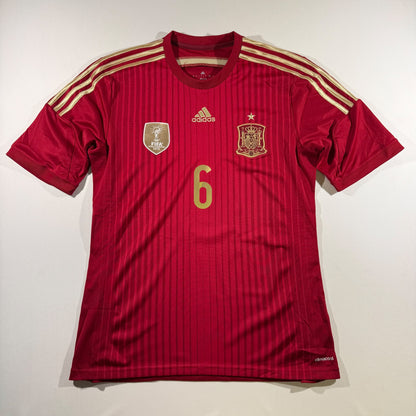 Spain 2014 home shirt #6 Andrés Iniesta (L)