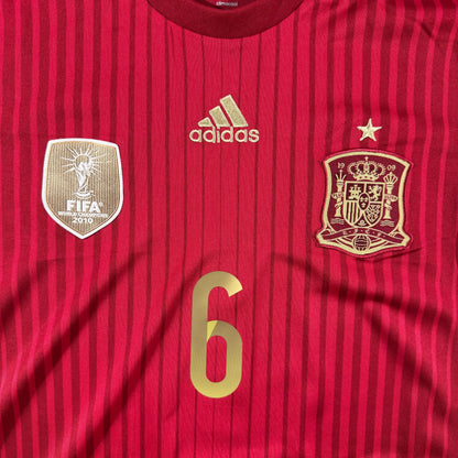 Spain 2014 home shirt #6 Andrés Iniesta (L)